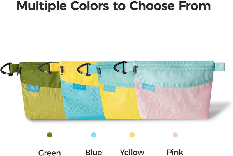 pack all Water-resistant Material Zipper Pouch, Mesh Zipper Bag for Storage, Travel, Office (Small, Green) - Image 2